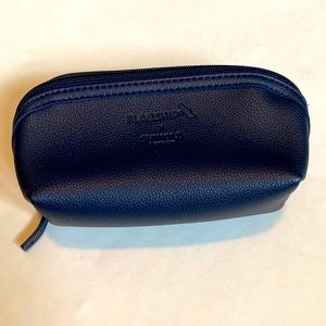 Shinola Dark Navy Blue Leather Cosmetic Bag